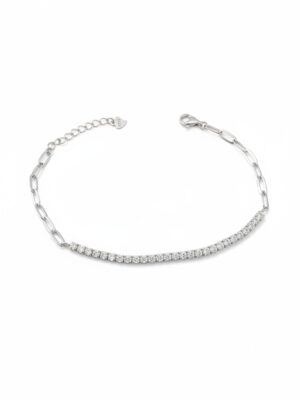 Geo zincir su yolu gümüş bileklik