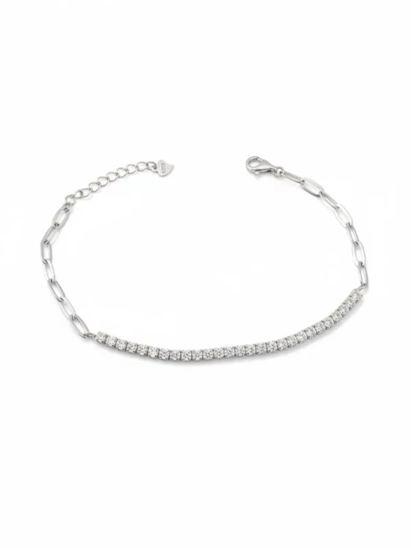 Geo zincir su yolu gümüş bileklik