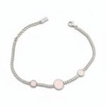 Pembe Taşlı Tek Sıra Su Yolu Bileklik