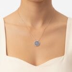 Pembe Altın Renkli Nazar Boncuğu Gümüş Kolye