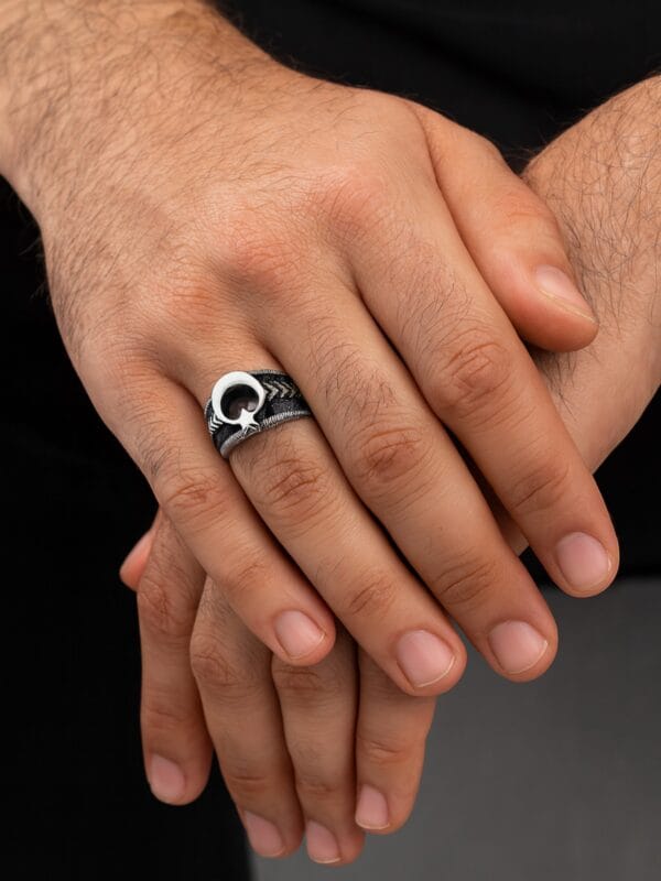 Alternative view of Siyah Taşlı Ayyıldız Erkek Yüzük