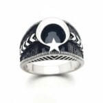 Siyah Taşlı Ayyıldız Erkek Yüzük