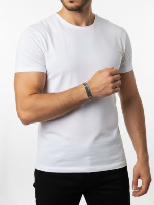 Siyah taşlı siyah renk erkek gümüş künye bileklik modelimiz