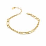 Figaro Model Taşsız Kadın Zincir Bileklik