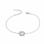 İnce Zincirli Büyük Taşlı Gümüş Baget Bileklik