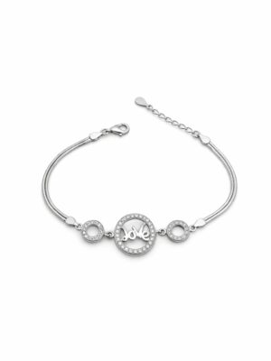 love yazılı 925 ayar gümüşten üretilen zirkon taşlı kadın bileklik modelimiz