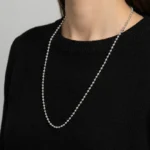 Unisex Gümüş Top Zincir