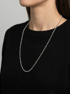 925 ayar gümüş 3 mm top zincir kolye