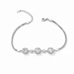 Zirkon Taşlı Küp Zincirli Üç Sıra Baget Bileklik