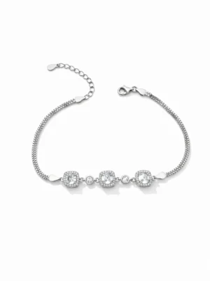 925 ayar gümüş kare zirkon taşlı baget bileklik Kılınç gümüş