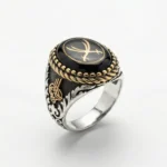 Kol Detayları Tuğra Motifli Zülfikar Erkek Yüzük