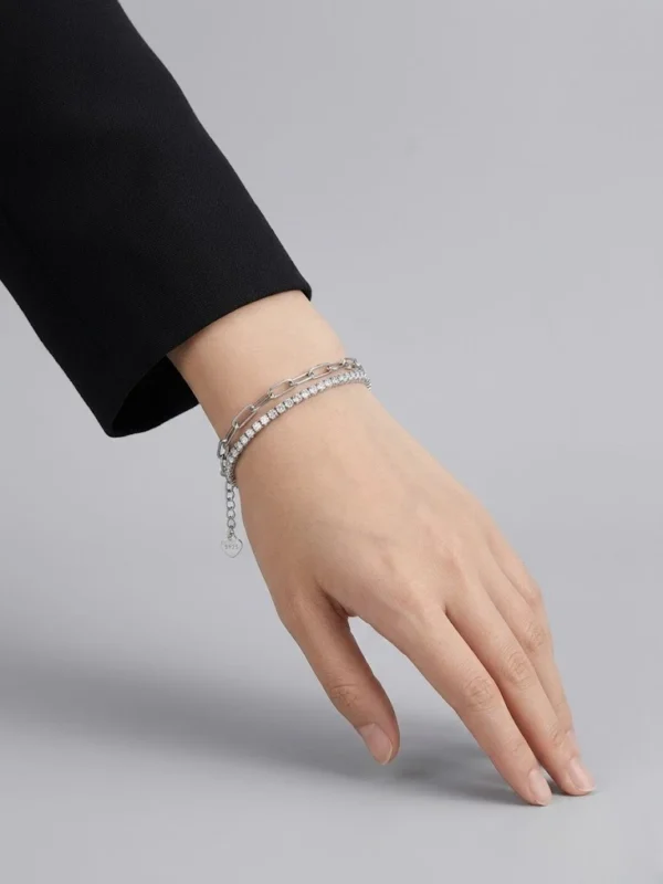 ataç zincirli ince su yolu 925 ayar gümüş bileklik