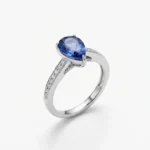 Mavi Damla Taşlı Pırlanta Modeli Kadın Yüzük