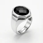 Siyah Zirkon Taşlı Klasik Erkek Yüzük 925 Ayar Gümüş