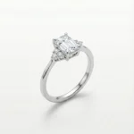 Mozanit Taşlı Minimal Baget Yüzük 925 Ayar Gümüş