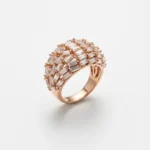 Özel Tasarım Rose Gold Renkli Zirkon Baget Taşlı Kadın Yüzük