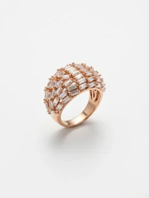 Rose gold renkli özel tasarım gümüş kadın yüzük