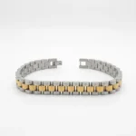 Gümüş Ve Altın Renkli Çift Renk 316L Çelik Erkek Bileklik