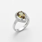 Damla Formunda Zultanit Taşlı Kadın Gümüş Yüzük