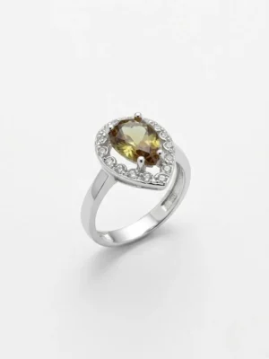 Damla montür zultanit taşlı 925 ayar gümüş kadın yüzük