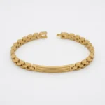 İnce Jübile Kordonlu Altın Renk 316L Çelik Erkek Bileklik