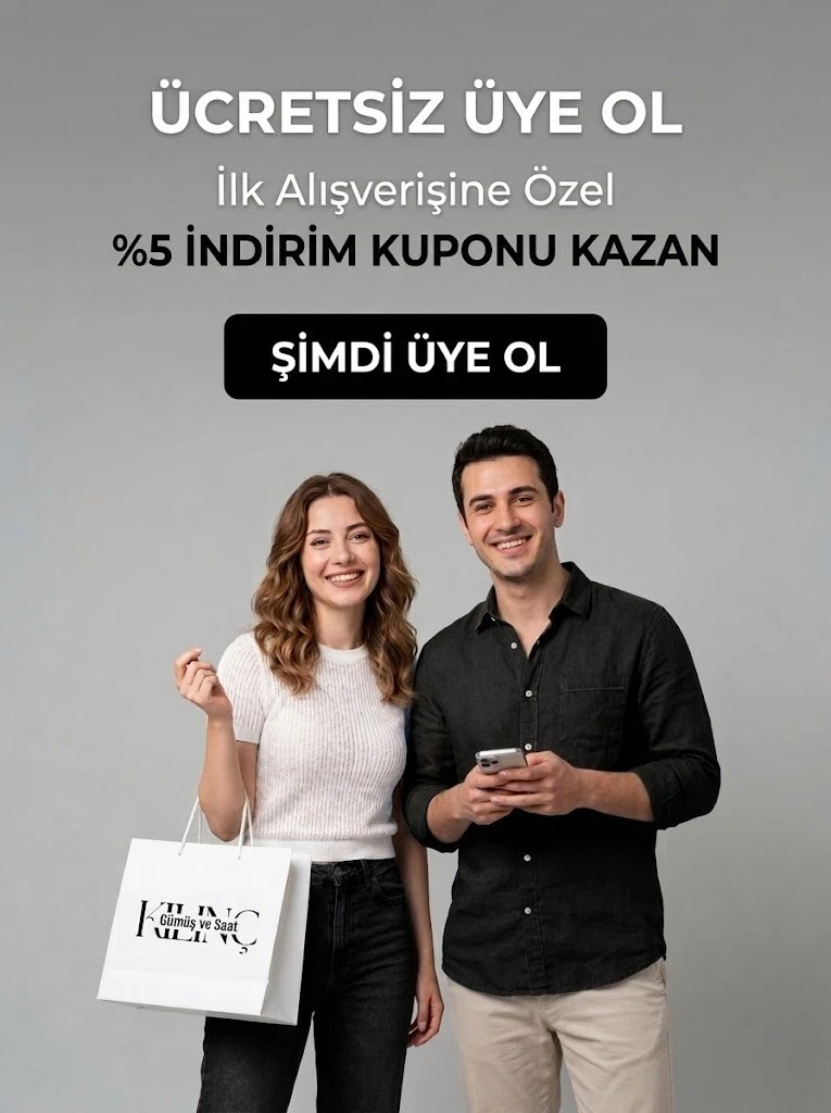 Üye olan siparişlere özel %5 indirim kuponunu belirten mobil banner