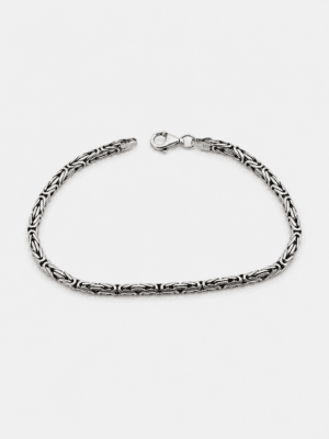 3mm oval formda gümüş kral bileklik
